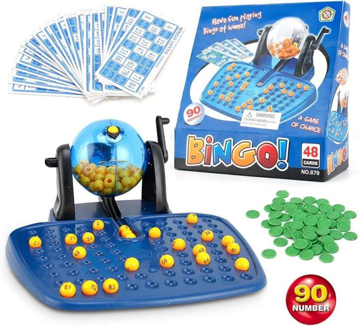 Intelligent Bingo Lotto Game Set - 90 Balls, 48 Bingo Cards, and 80 Chips (Commonwealth Version