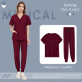 Men Women Jogger Suit Doctor Dentist Overalls Medical Nurse Surgical Uniforms Solid Color Pockets Elastic Quick-drying Top+pants. 