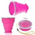 Portable Foldable Collapsible outdoor Travel Silicone Coffee Cup with cover folding water |. 