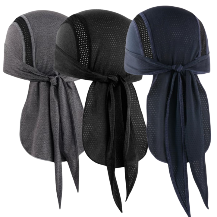 Outdoor Sports Pirate Hat Breathable Quick-Drying Headband Sweat-Absorbent Helmet Lining Unisex Beanies Cycling Running Fishing