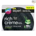 Godrej Expert Rich Crème Hair Colour Shade - Pack of 4 (NATURAL BLACK). 