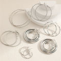 8Pairs Simple Punk Hoop Earrings Set Big Circle Earrings Jewelry for Women Girls Ear Hoops Earring Round Oversized.