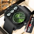 SANDA 6237 Men's Electronic Watch Fashion Sports Waterproof Luminous Creative Large Dial Calendar Cool Digital Watches for Men. 