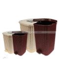 High Quality Knit & Knot Design Luxury Paddle Bin For House & Office Use - Premium Knit & Knot Design Luxury Paddle Bin - BPA Free Plastic Good Material Paddle Dustbin. 