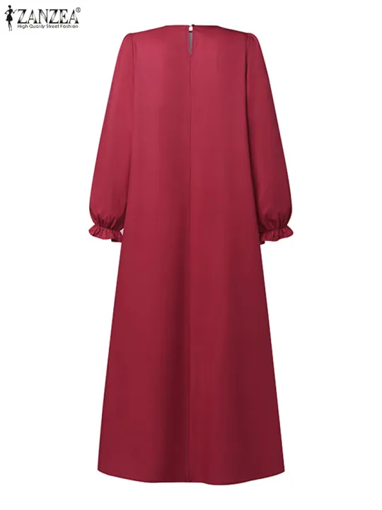 Women%20Stylish%20Floral%20Printed%20Maxi%20Dress%20Muslim%20Abaya%20ZANZEA%20Eid%20Mubarak%20Robe%20Elegant%20Long%20Sleeve%20Casual%20Vestidos%20Kaftan%20IsIamic%20-%20Image%205