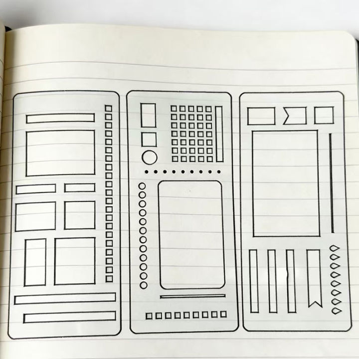 3/9%20Pack%20Handmade%20Flexible%20Record%20Template%20%E2%80%93%20Multifunctional%20Mylar%20Stencils%20for%20Journal/Scrapbooking/Daily%20Planning%20&%20Drafting%20-%20Image%203