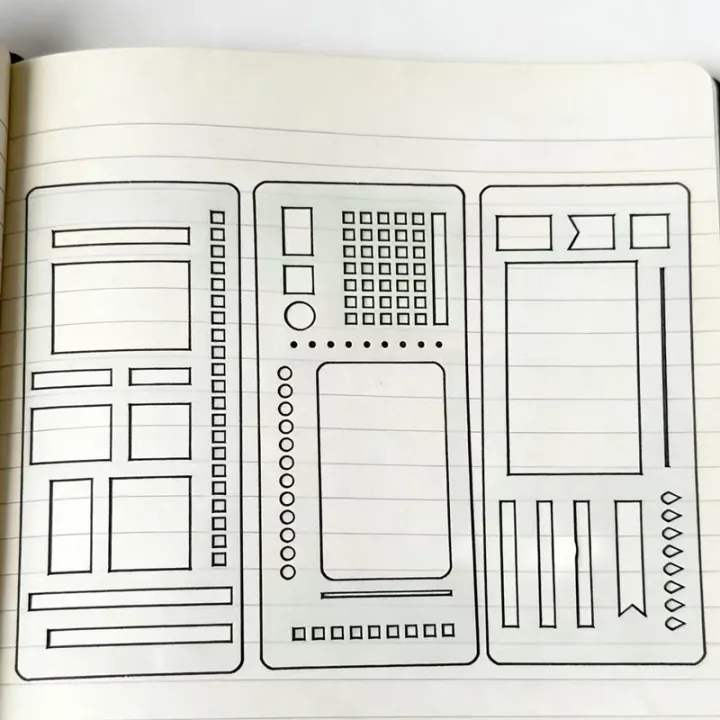 3/9%20Pack%20Handmade%20Flexible%20Record%20Template%20%E2%80%93%20Multifunctional%20Mylar%20Stencils%20for%20Journal/Scrapbooking/Daily%20Planning%20&%20Drafting%20-%20Image%203
