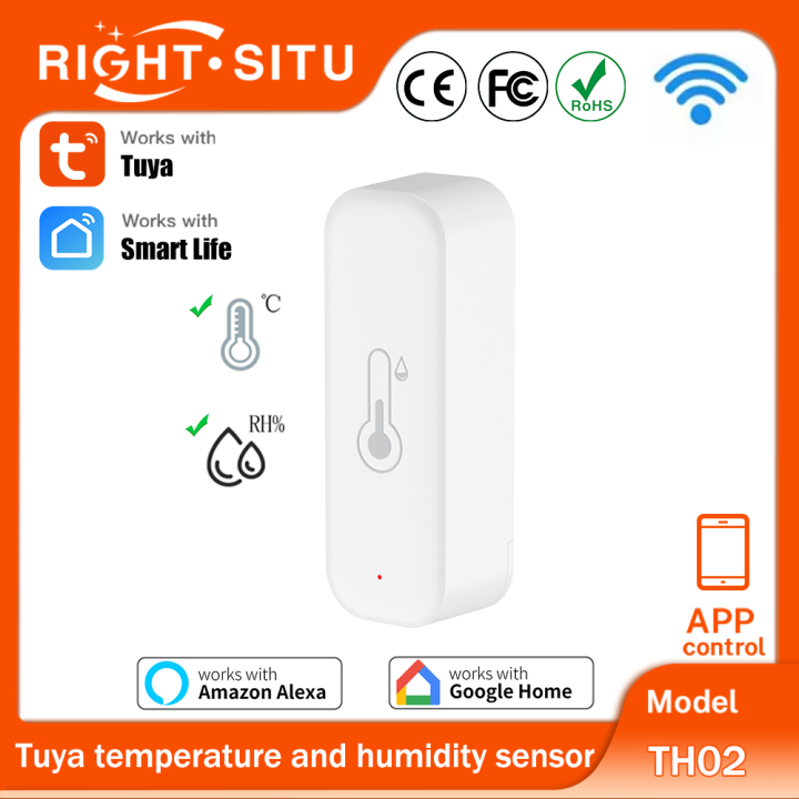 Tuya WiFi Temperature And Humidity Sensor APP Remote Monitor For Smart Home via Smart Life Work With Alexa Google Assistant