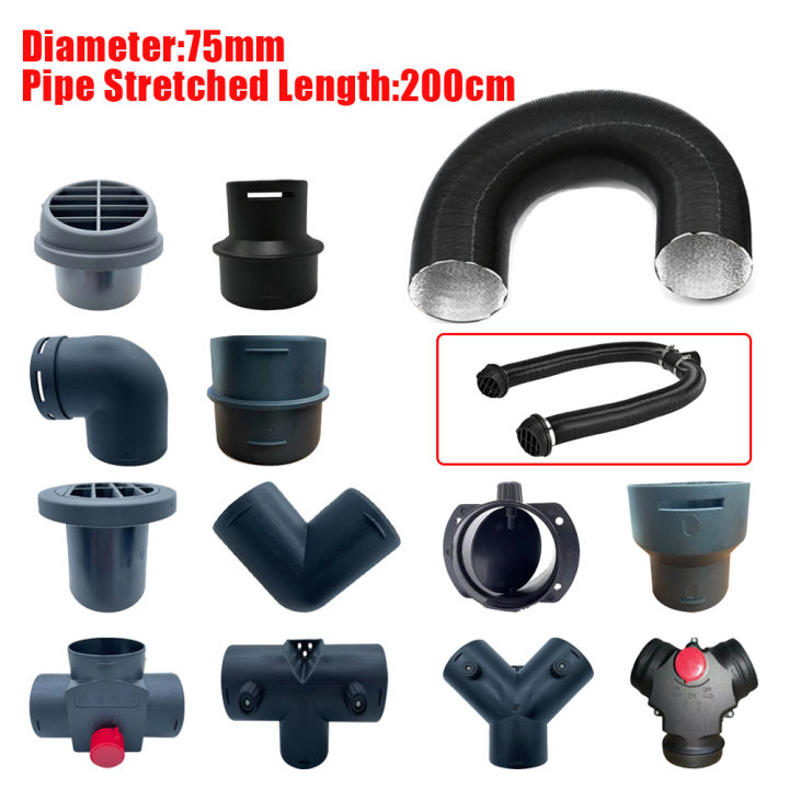 Air Diesel Heater 75mm Diameter 2M Length Duct Pipe Tube Hose Outlet Exhaust Joiner Connector For Webasto Eberspaecher Car Truck