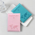 PU Leather Passport Cover For Men & Women Organizer - Protective Card Holder ID Document Covers World Map Travel Passport Case. 