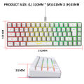HXSJ V200 Wired K68 RGB Streamer Mini Gaming Keyboard 19-Key Conflict-Free Membrane Keyboard but Mechanical Feel for Game/Office. 