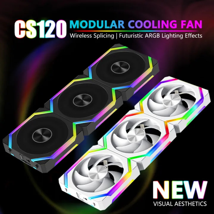 JUMPEAK%20CS120%20ARGB%20Cooling%20Fan%20360mm%20240mm%20Modular%20Stackable%20Splicing%20PWM%20Silent%20120mm%20RGB%20Fans%20For%20Gaming%20PC%20Case%20Water%20Cooler%20-%20Image%202
