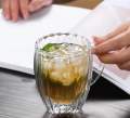 Coffee Heat Resistant Stripe Tea Water Cup New Heat-resistant Double Wall Glass Cup Espresso Coffee Cup Handmade mugs. 