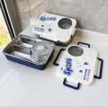 Rabbit design stainless steel lunch box for boys and girls. 