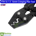 YTH-16 Ratchet Crimping Tools Crimping Pliers Cable 1.5-16mm Multifunction Clamps Terminal Electrician Tool Pliers by Electrica. 