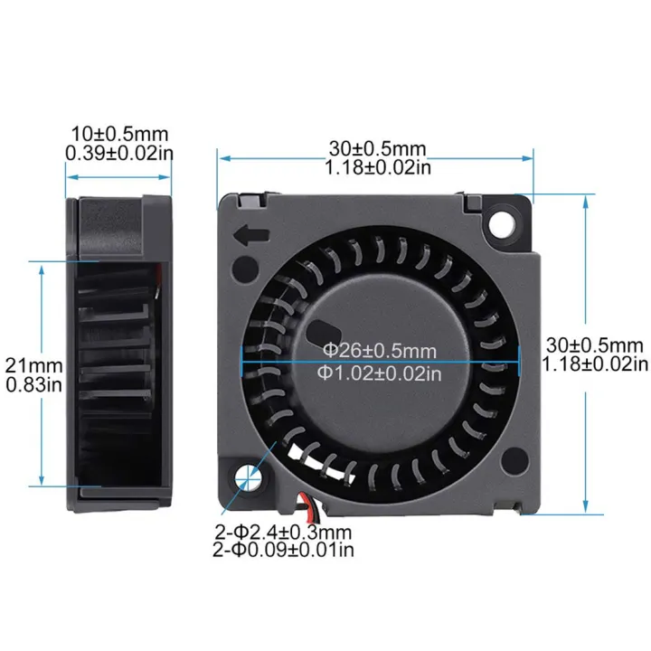 30x30x10mm%20Mini%20Radial%20Blower%20Fan%20DC%205V/12V/24V%2030mm%203010%20Turbo%20Blower%20Cooling%20Fan%202Pin%203CM%203D%20Accessories%20Printer%20Cooler%20Fan%20-%20Image%205