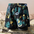 Mens Style Swimming Trunks for Adults Double layer Quick Drying Beach Pants Antiembarrassing Hot Spring Casual Shorts for Summer.