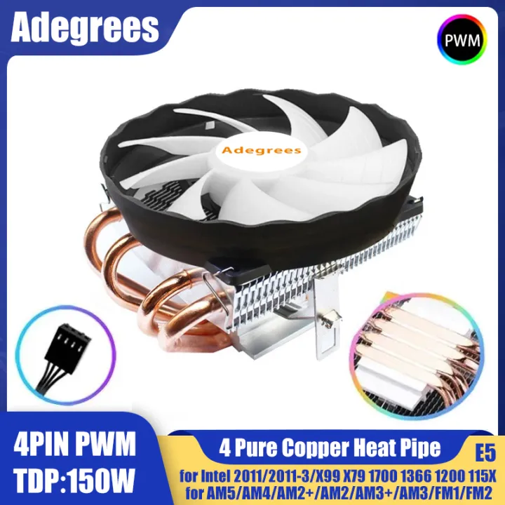 120MM CPU Air Cooler 4 Heat Pipes CPU Air-Cooling Radiator For Intel ...