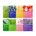 BIOAQUA Randum Pack of 5 Fruit Plant Extract Blueberry, Green tea, Freshen Orange, Strawberry, Kiwi fruit Moisturizing Brighten Facial Sheet Mask. 