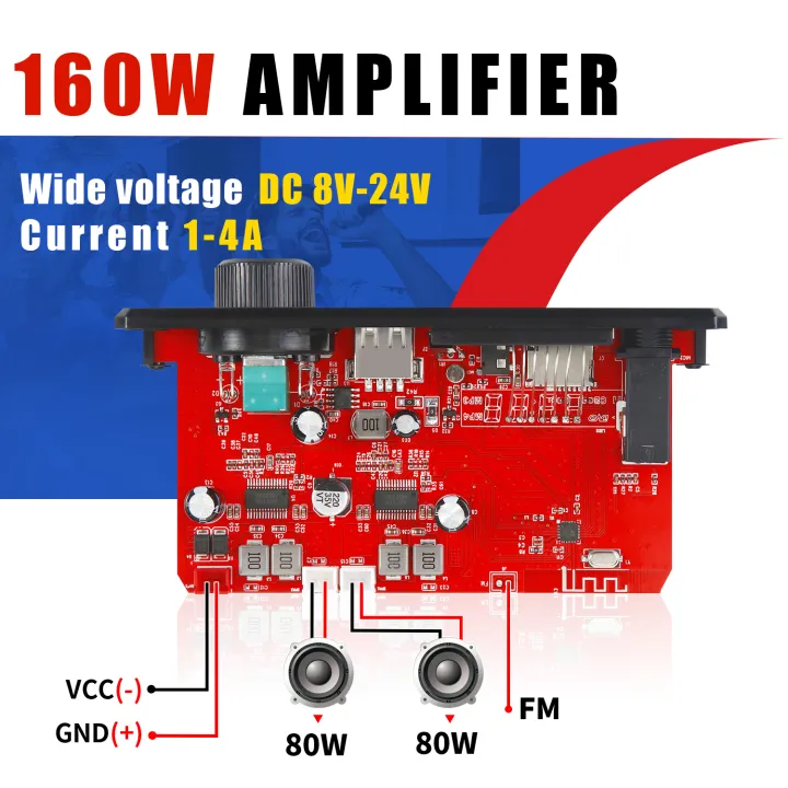 160W%20Amplifier%20Bluetooth%20MP3%20WMA%20APE%20Decoder%20Board%2012V%2080W%20Handsfree%20Car%20Audio%20Microphone%20USB%20TF%20FM%20Radio%20DIY%20Mp3%20Music%20Player%20-%20Image%203
