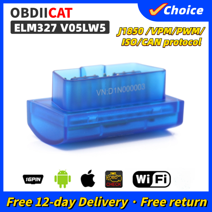 V05LW5 With WIFI OBD2 Car Diagnostic Tool ELM 327 Bluetooth for Android/iOS OBDII Protocol