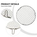 1pc Stainless Steel Round Grid Net Barbecue Net Baking Tray BBQ Grid With Leg With Foot Outdoor Camping Barbecue Stand Net. 