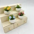 1Pcs Doll House Living Room Scene Decoration Mini Rose Plant Potted Plants Model Miniature Landscape Handicrafts. 