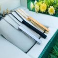 Fashion frill Men's & Girl's Jewellery 3D Cuboid vertical Bar/Stick Stainless steel Black Silver Golden Locket pendants Necklace. 