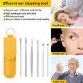 Ear Wax Cleaning Kit 6 Pcs Ear Pick Tools, Wax Removal Kit, Ear Cleaning Tool Set, Spring Earwax Cleaner Tool for Children and Adult Multicolor. 