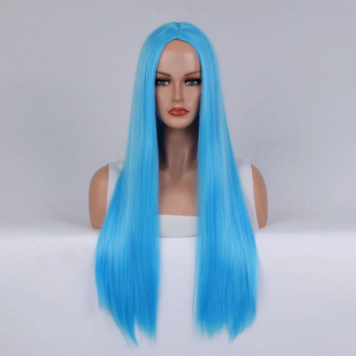 Synthetic%20Pink%20Long%20Straight%20Wig%20Middle%20Part%20Silky%20Soft%20Fashion%20Cosplay%20Party%20Costume%20Lolita%20Heat%20Resistant%20Daily%20Use%20-%20Image%203