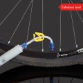 1Set Bicycle Tubeless Tire Sealant Injector Repair Tool with 4-in-1 Nozzle Wrench for Schrader & Presta, Aluminum Alloy Joints. 