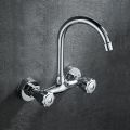 Wall Mounted Kitchen Mixer Tap Double Handle Kitchen Faucet Cold and Hot Water Tap 360 Rotation Sink Faucet Kitchen Accessories. 