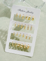 24pcs/Set Fashion Rhinestone Small Hoop Earrings Minimalist Everyday Earring For Women Date Holiday Anniversary Jewelry Gift New. 