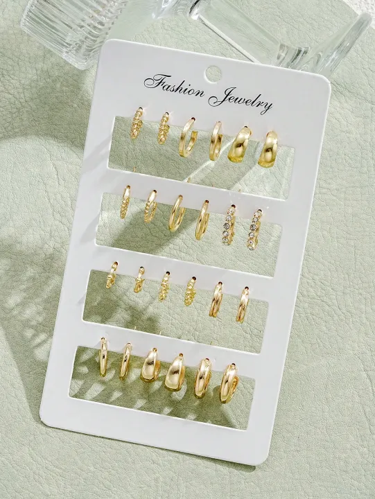 24pcs/Set%20Fashion%20Rhinestone%20Small%20Hoop%20Earrings%20Minimalist%20Everyday%20Earring%20For%20Women%20Date%20Holiday%20Anniversary%20Jewelry%20Gift%20New%20-%20Image%203