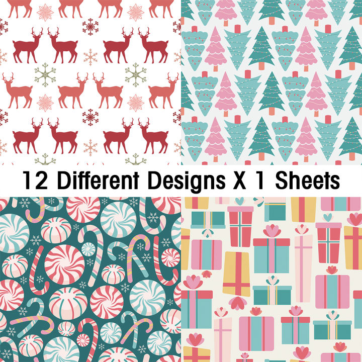 12pcs%20Retro%20Christmas%20Scrapbook%20Paper,Christmas%20Tree%20Design%20Single%20Sided%20DIY%20Craft%20Paper%20For%20Journal%20Card%20Making%20Gift%20Decoration%20-%20Image%202