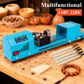 Electric Wood Mini Lathe Machine - Beads Grinding Polishing Beading Woodturning Lathe for Craft And DIY Projects. 