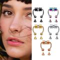 1/2/3/4/5Pcs Fake Magnetic Nose Rings, Faux Piercing Nose Rings Non Piercing Septum Rings Clip On Stainless Steel Magnet Rings. 