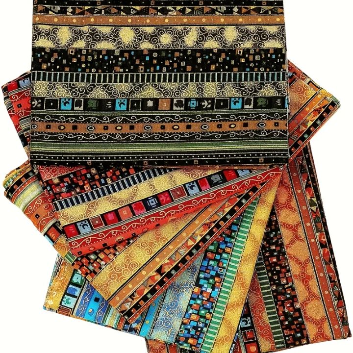 5 pcs African printed cotton fabrics with ethnic patterns,quilted fabric, sewn in a quarter bundle, suitable for DIY
