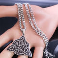 Viking Witch Celtic Knot Pendant Necklace Stainless Steel Men Chain Odin Gothic Necklace Protection Amulet Jewelry Nudo De Bruja.