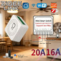 For TUYA Smart Switch Wifi ZigBee Automation Breaker Relay DIY Module Interruptor 20A 2-Way & Voice Control Home Assistant 2MQTT. 