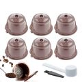 6pcs/Set Reusable Coffee Capsule For Nescafe Dolce Gusto Machine Refillable Coffee Capsule Filter Cup Kit with Spoon and Brush. 
