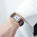 Retro-Style Simple Small Square Watch with Roman Numerals, Trendy and Artistic Quartz Movement Wristwatch.