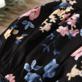 Summer female infant black and white flower print suspender triangular Romper. 