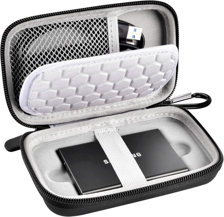 Case Compatible with Samsung T7/ T7 Touch Portable SSD 1TB 2TB 500GB USB 3.2 External Solid State Drive, Travel Carrying Case