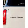 car Sticker Limited edition. 