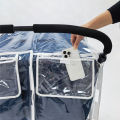 Twin Stroller Rain Cover Windshield Double Front Stroller Universal Rainproof Warm Cover Cart Raincoat Baby Stroller Accessories. 