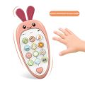 1 PCS Cartoon Radish Simulation Mobile Phone Can Bite The Baby Puzzle Early Education Music Story Learning Phone Toy. 
