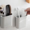 Wall Mount Toothbrush Holder For Bathroom Self Adhesive Wall Mounted Tooth Brush Holder For Electric Toothbrush Toothpaste Razor.