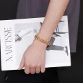 Fashion Men Cuban Bracelet Stainless Steel Women Bracelet on Hand for Couple Unisex Wrist Chain Jewelry Gift. 