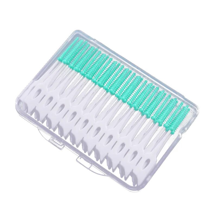 2PCS Soft Silicone Interdental Brush Toothpick Cleaning Interdental Brush Oral Care Elastic Silicone 20pcs/box